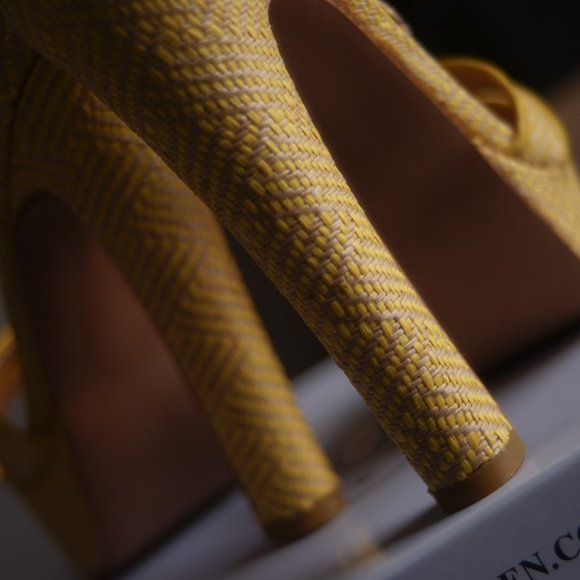 Steve Madden heels prada size 9 tropical havana yellow - Picture 8 of 10